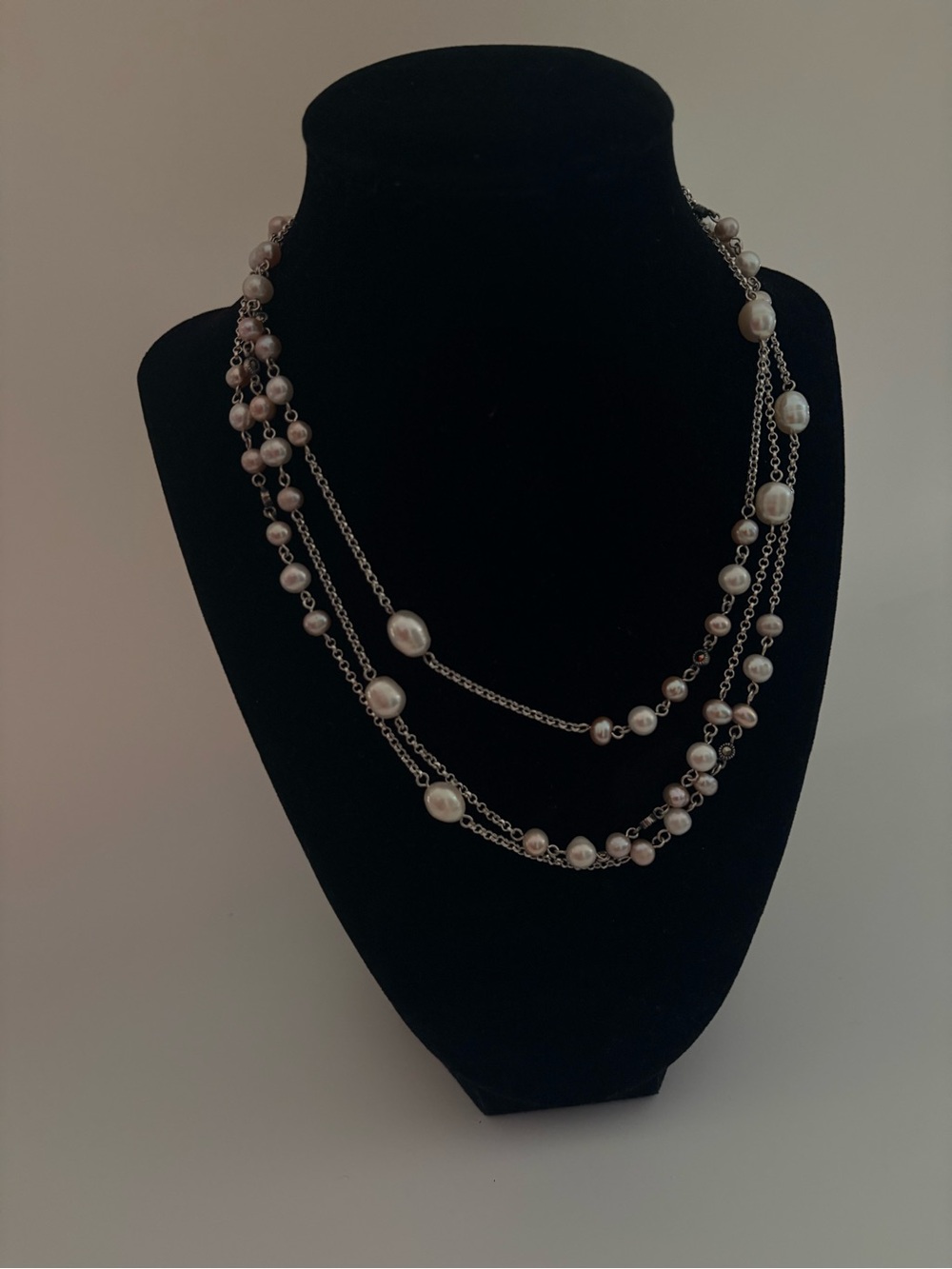Multi-Strand Sterling Silver Pearl Necklace - Women Jewelry - Picture 2 of 7